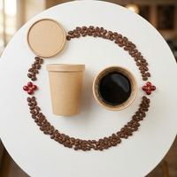 Gobelet en papier jetable Kraft à paroi simple de 8 oz, 12 oz, 16 oz pour café et boissons chaudes