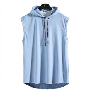 Camiseta sin Mangas con Capucha para Hombre, Moderna, Deportiva, para Verano, Baloncesto, Correr, Ajustada, con Cordón, Ligera - Product Image 2
