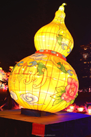 Lanterne en forme de gourde de style chinois et lumière en forme de vase pour l'affichage de lanterne de jardin