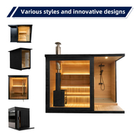 Sauna Sec Extérieur en Bois, Combiné Douche, avec Système de Contrôle et Douche Externe