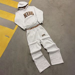 Conjunto <span class=keywords><strong>de</strong></span> Sudadera con Capucha y <span class=keywords><strong>Pantalones</strong></span> <span class=keywords><strong>de</strong></span> Doble Cintura, Personalizado, <span class=keywords><strong>de</strong></span> Felpa Gruesa, con Estampado Digital, para <span class=keywords><strong>Hombre</strong></span>, Ropa Urbana Térmica, 100% Algodón, Estampado <span class=keywords><strong>de</strong></span> Leopardo - Product Image 2