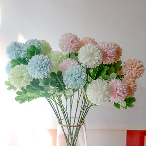Fleur artificielle de chrysanthème en soie populaire, réaliste, à deux têtes, pour décoration de mariage, maison et hôtel - Product Image 1