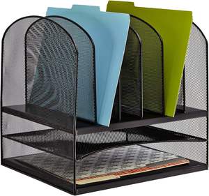 Organizador de Accesorios de Oficina Multifuncional Moderno Vertical de 4 Niveles, Organizador de Archivos de Escritorio de Metal para Sala de Estar - Product Image 2