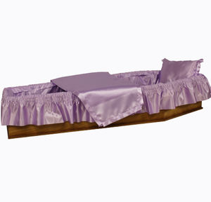 F405-2 # De La France Blanc Satin Cercueil Cercueil Intérieur Doublure Funéraire Bord Ondulé Oreiller Accessoires Cercueil Funerailles - Product Image 2