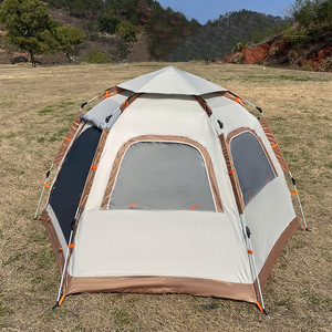Carpa de Tela Oxford de Una Sola Capa con Doble Hexágono, Automática, para Acampar al Aire Libre, Apertura Rápida en un Segundo, Impermeable, Protección Solar, Carpa de Viaje - Product Image 2