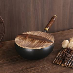 กระทะเหล็กทำมือแบบดั้งเดิมจางชิว ขนาด 24 ซม. ไม่เคลือบสารกันติด สำหรับผัดและตุ๋น - Product Image 1