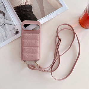 Funda de teléfono de lujo Litchi PU Leather <span class=keywords><strong>the</strong></span> <span class=keywords><strong>Puffer</strong></span> Wallet para Google Pixel 6 7 8 9 Pro 6A 7A 8A Card Money Slots Hanging Rope Cover - Product Image 5