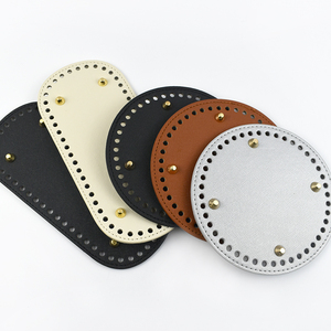 Meetee ZHQ109 + BS527 PU Couro Oval Rodada Sacos Inferior Cor Pura Rebite Tecido Bolsa DIY Handmade Material de Costura Acessórios - Product Image 4