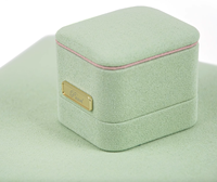 Jinsky Großhandel Custom Luxus Mikro faser Schmuck Fall Ring und Halskette Verpackung Box Ring