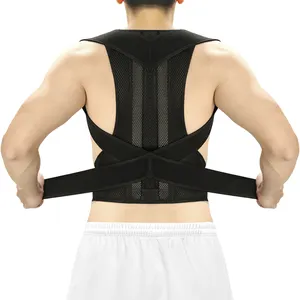 2024 new MSR JZD001 Nylon Shoulder Lumbar Adjustable Posture Corrector Belt Neoprene Upper Back Support Strap Universal Brace