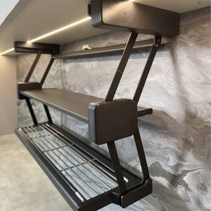 Étagère télescopique et relevable en aluminium à double couche pour rangement et support pliable - Product Image 6