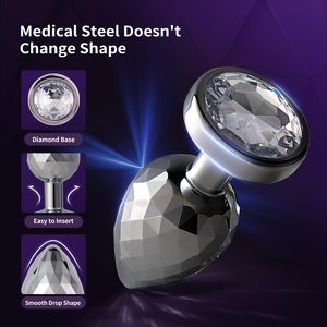 3 uds Base de diamante de cristal juguetes sexuales para adultos Kit de entrenador Anal Bead Butt Plug juego de principiantes para Mujeres Hombres masaje de próstata - Product Image 3