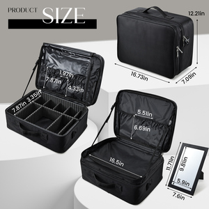 Large <b>Makeup</b> Bag Professional <b>Makeup</b> Train Case Portable Cosmetic Storage Travel Backpack <b>Box</b> Salon Barber Carrying Bags - Product Image 6