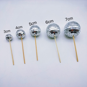 Fournitures de cuisson en gros cadeau miroir boule de gâteau Disco décorations pour décorations de gâteau fête d'<span class=keywords><strong>anniversaire</strong></span> boule gâteau topper - Product Image 1