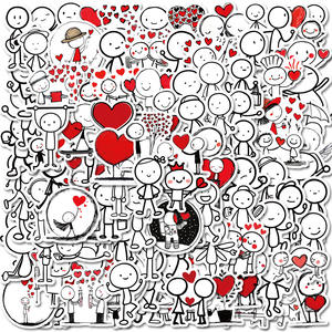 106 autocollants découpés à la forme de personnages minimalistes pour la décoration de carnets et de journaux - Product Image 2