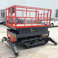 Platform Kerja ATV Derek Gunting Hidrolik Diesel Mobile Pengangkat Beban Bertenaga Sendiri untuk Medan Berat 4-18m