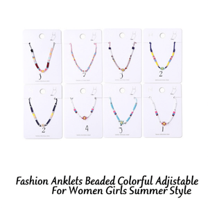 Cavigliere alla moda con perline colorate regolabili per donne e ragazze, stile estivo - Product Image 2