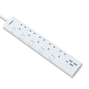 Heikki High quality multi-plug 13A power strip Large universal extension socket with usb