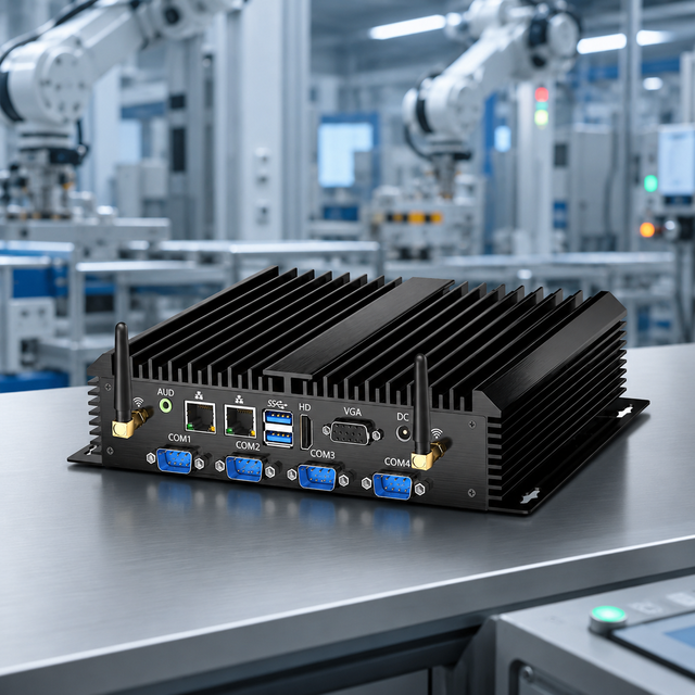 Industrial Mini PC Embedded PC Automation Computer Intel Core I3 Fanless Dual LAN VGA HDMI for Kiosk Control 24/7 Operation
