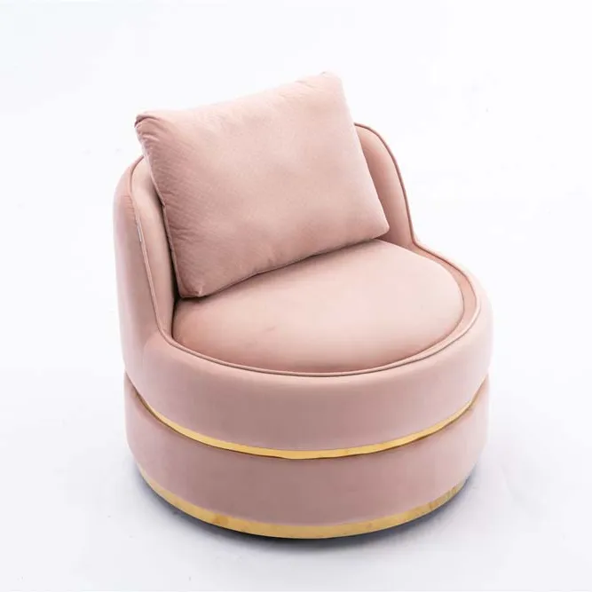 북유럽 럭셔리 핑크 게으른 소파 회전 배럴 의자 콩 가방 의자 침실 발코니 레저 거실 의자 현대 디자인 1 세트