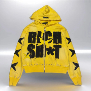 New Streetwear <b>Hoodie</b> Zip Hoody Custom Print logo Digital Cotton <b>Men</b> <b>Hoodie</b> Zipper-up Heavyweight Fleece Full Zip up H - Product Image 1