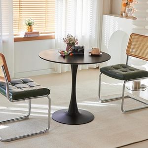 Hứa hẹn 31.5 "Vòng Tròn Tulip Bảng Dày Bàn Chân Kim Loại Giữa Thế Kỷ Hiện Đại Bistro Thiết Kế Cho Phòng Khách Nhà Bếp (Màu Đen) - Product Image 6