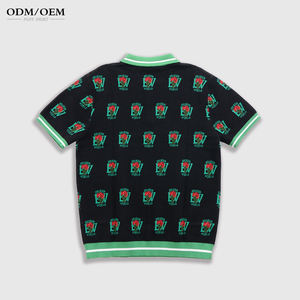 Suéter Personalizado con Logotipo OEM y ODM para Hombre, Jersey de Manga Corta, Tejido Calado, Suéter de Verano para Hombre - Product Image 2