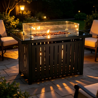 Table de foyer au gaz sans fumée en acier inoxydable sur mesure pour l'utilisation en extérieur dans les jardins et les patios, respectueuse de l'environnement