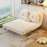 Sofa Bed 2-in-1 Rangka Metal Multifungsi Sofa Santai Lipat Sofa Cloud untuk Ruang Tamu Kamar Tidur Balkon Ruang Sewa