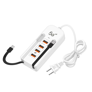 Nuevo Adaptador de <span class=keywords><strong>Cargador</strong></span> Enchufable Tipo-C con Doble USB y 4 Puertos, Cabezal de Carga de 5.1A para Teléfonos <span class=keywords><strong>Apple</strong></span> y Android - Product Image 1