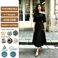 Robe midi élégante à épaules dénudées pour femme, avec ceinture à nouer, tenue décontractée ou formelle, vente en gros, usine source OEM