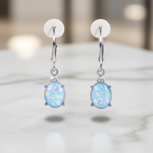 Pendientes colgantes de cuarzo arcoíris chapados en plata para mujer, engaste clásico en bisel, cristal natural, joyería para uso diario - Product Image 2