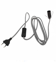 Cordon de lampe tressé avec variateur d'intensité, douille E26 E27 E14 E12, câble d'alimentation en tissu vintage, kit de prise