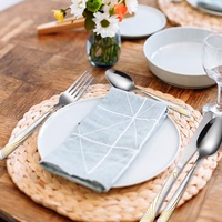 Ensemble de Couverts de Table en Acier Inoxydable Argentés et Dorés, Couteaux, Fourchettes et Cuillères, Personnalisables pour Fabricants en Gros