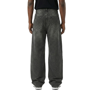 TOPSHOW Fabricante de Mezclilla, <span class=keywords><strong>Pantalones</strong></span> Vaqueros Anchos de Pierna Ancha, Estilo Vintage, Lavado Negro, Unisex, Personalizados, para <span class=keywords><strong>Hombre</strong></span> - Product Image 3