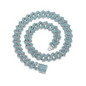 Collar para hombre de estilo europeo y americano, con incrustaciones de <span class=keywords><strong>diamantes</strong></span> de 15 mm, joyería moderna de hip-hop, collar de cadena grande de oro. - Product Image 5