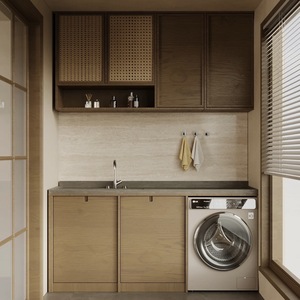 Armadio Lavanderia da Esterno Personalizzato per Balcone, Impermeabile e Protezione Solare, con Lavello e Mobile per <span class=keywords><strong>Lavatrice</strong></span>, Arredamento da Esterno - Product Image 3