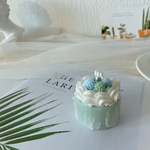 Venta caliente pastel de cumpleaños forma postre vela lujo lindo cera de soja velas perfumadas