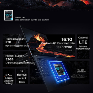 ThinkPad T14S ประสิทธิภาพสูง ซีพียู Core I5-1240P แรม 16GB LPDDR5 ความจุ 512GB SSD หน้าจอ 14 นิ้ว WUXGA แบตเตอรี่ 57Whr แล็ปท็อปสำหรับธุรกิจและวิศวกร ภาษาอังกฤษ - Product Image 3