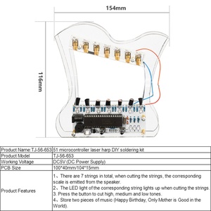 DIY <strong>Laser</strong> <strong>Harp</strong> Electronic Kit 51 Microcontroller for Electronic Fabrication Scrap Soldering Project Electronic <strong>Harp</strong> - Product Image 4