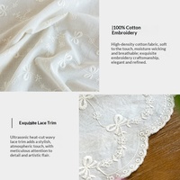 Nappe ronde brodée 100% coton, style français, couverture de table décorative pour la table à manger, la table de dessert, les fêtes de mariage