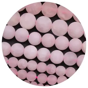 Großhandel Bisuteria Material Pink gebürstet Runde Kugel Kristall Armband Lose Perlen für Schmuck herstellung lose