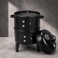 Barbecue fumoir à charbon double couche très populaire pour la maison, idéal pour rôtir le canard, la viande fumée, le poisson et les patates douces
