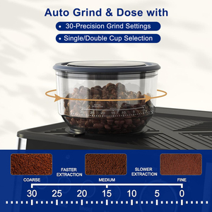 Máy pha cà phê <span class=keywords><strong>Espresso</strong></span> chất lượng cao với máy xay tích hợp, pha cà phê nhanh chóng tại nhà, dễ vệ sinh, chất liệu thép không gỉ. - Product Image 4