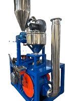 Broyeur à PVC à double moteur entièrement automatique, broyeur vertical à disque, pulvérisateur en acier inoxydable SUS304 pour le recyclage du PVC