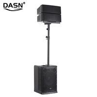 Sistema de PA con Subwoofer de 12 Pulgadas DASN B16 de 4000W de Pico y 1000W RMS, Altavoz Profesional Activo en Columna Line Array para Audio de DJ, Fiestas y Escenarios