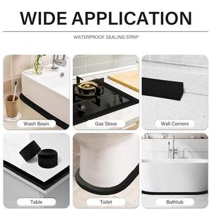 Bande <span class=keywords><strong>de</strong></span> mastic en plastique auto-adhésive imperméable pour comptoirs <span class=keywords><strong>de</strong></span> cuisine éviers <span class=keywords><strong>de</strong></span> salle <span class=keywords><strong>de</strong></span> bain baignoires - Product Image 4