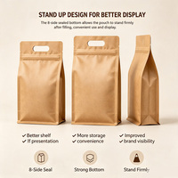 Sac d'emballage pour café en papier kraft avec logo personnalisé JIJID, avec poignée, fermeture éclair refermable, pochette autoportante pour grains de café, thé, noix