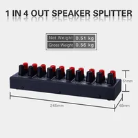 Amplificateur passif 1-IN-4-OUT/répartiteur de haut-parleurs Distributeur de commutateurs audio pour organiser plusieurs haut-parleurs dans des sacs