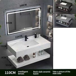Meuble-lavabo moderne Wayon pour petite salle de bain avec miroir LED intelligent - Product Image 6